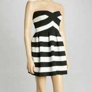 Black and White Stripe bandage dress - XS